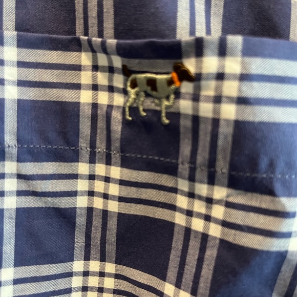 Southern Point Men's small Navy check button down shirt. Maybe worn once. - Picture 3 of 4